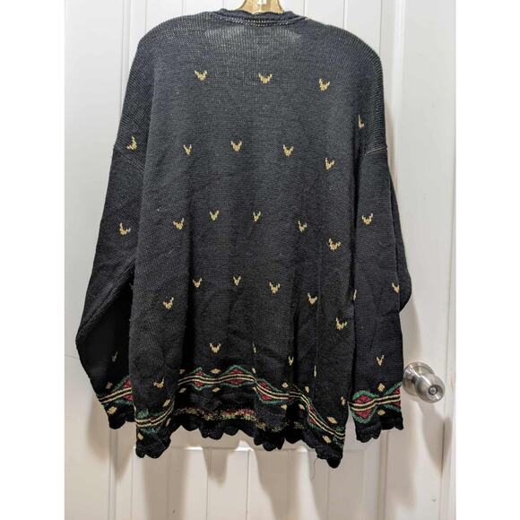 Vintage Nutcracker Ugly Christmas Sweater Dog on Skis Holiday Womens XL - Picture 5 of 9